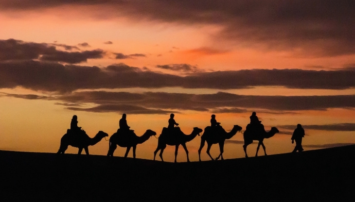 Camel Riding Sunset Merzouga