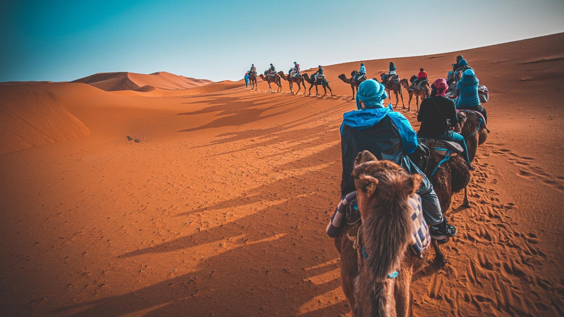camel riding in Merzouga